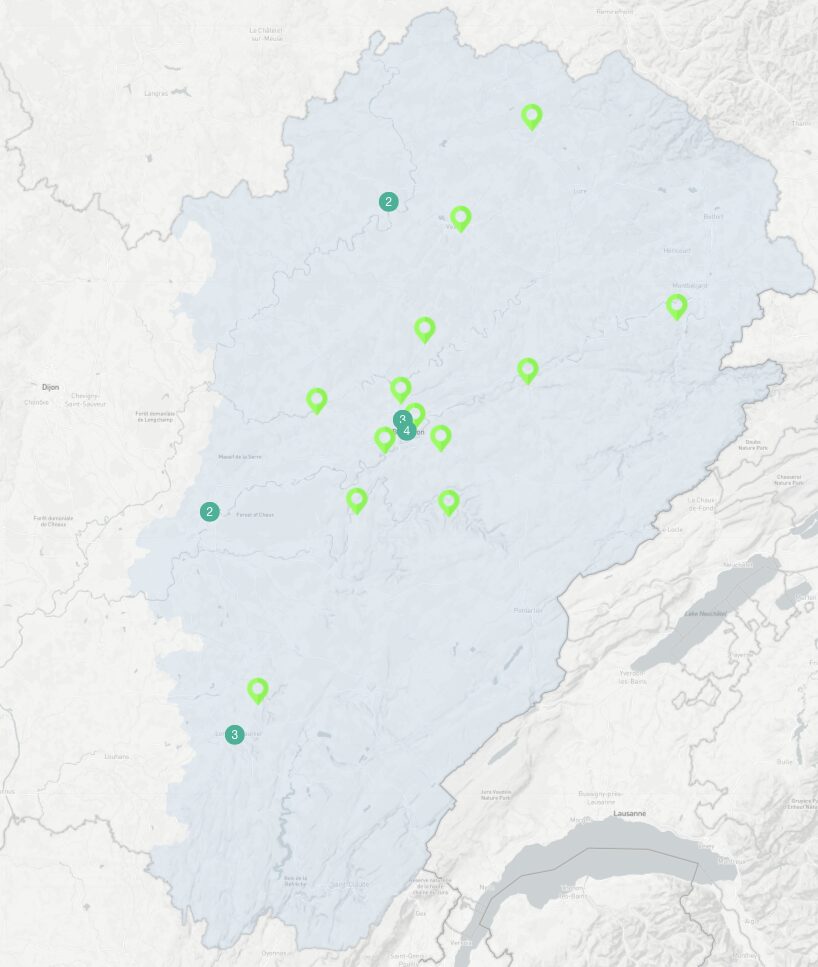 Carte académique des projets chorales et EAC